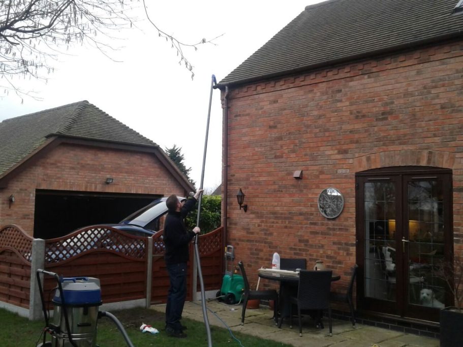 cleaning gutters on barn conversion